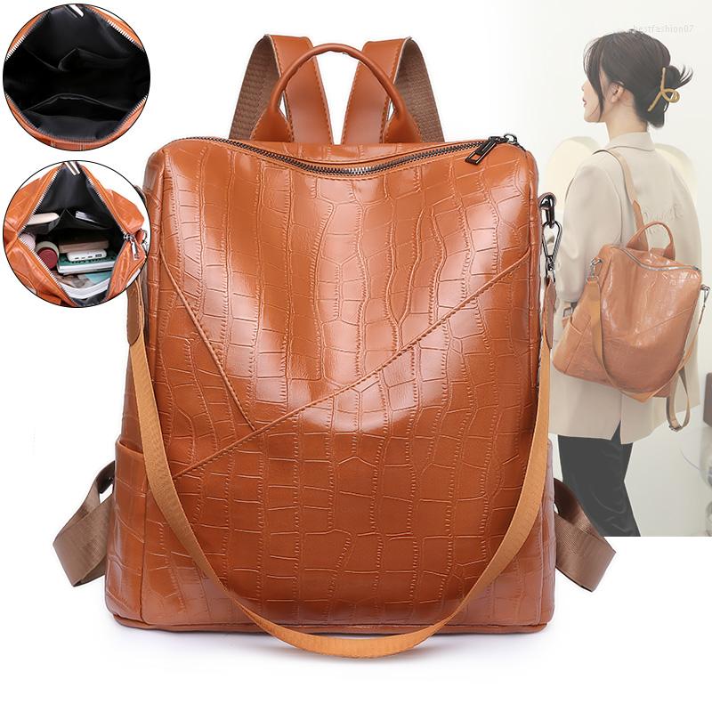 School Bags Fashion Backpack Laptop Backbag PU Leather Travel Women Backpacks College Student Book For Teenage Girls, Brown
School Bags Fashion Backpack Laptop Backbag PU Leather Travel Women Backpacks College Student Book For Teenage Girls, Brown