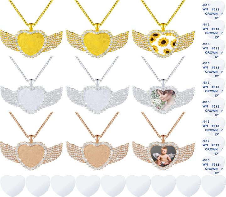 Pendant Necklaces Sublimation Blank Necklace With Chain Set Rhinestone Wing S amshN5758406
Pendant Necklaces Sublimation Blank Necklace With Chain Set Rhinestone Wing S amshN5758406