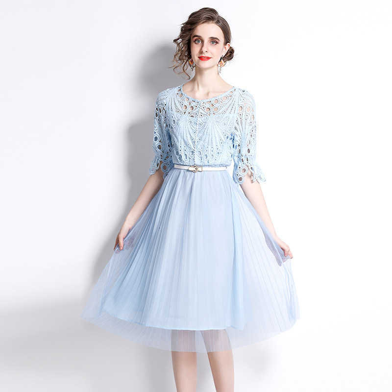 Women's Early 2023 Spring New Skirt with Water Soluble Lace Mesh Splice l Fashion Style Dress, Transparent
Women's Early 2023 Spring New Skirt with Water Soluble Lace Mesh Splice l Fashion Style Dress, Transparent