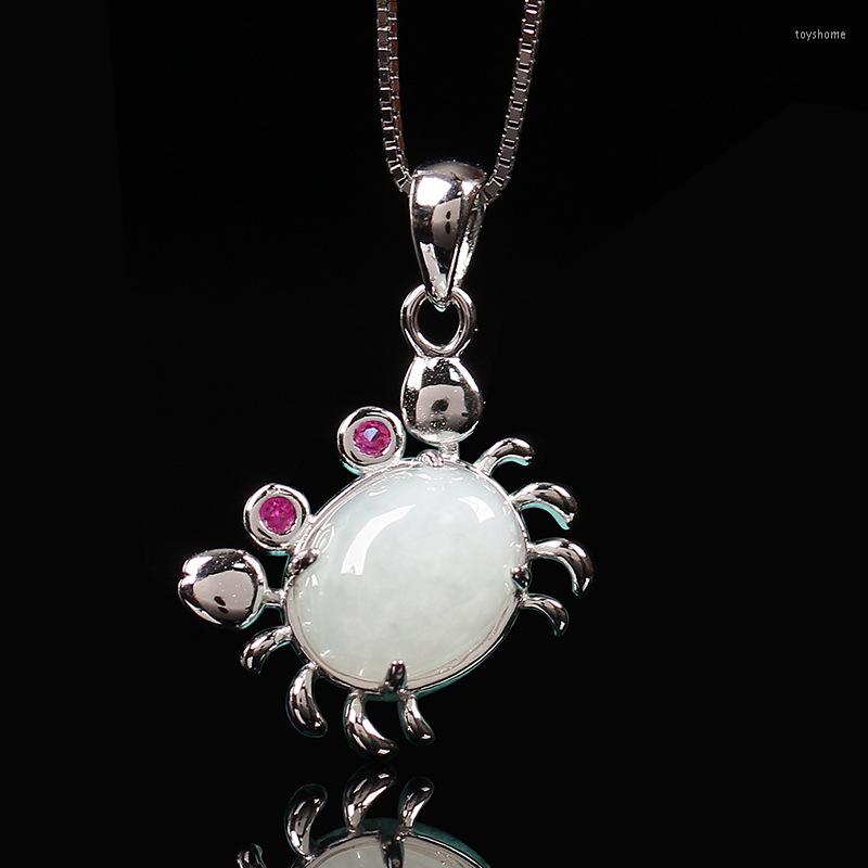Pendant Necklaces Women S925 Sliver Crab Necklace White Nephrite Carved Gift For Female Fine Jewelry Free Chain
Pendant Necklaces Women S925 Sliver Crab Necklace White Nephrite Carved Gift For Female Fine Jewelry Free Chain