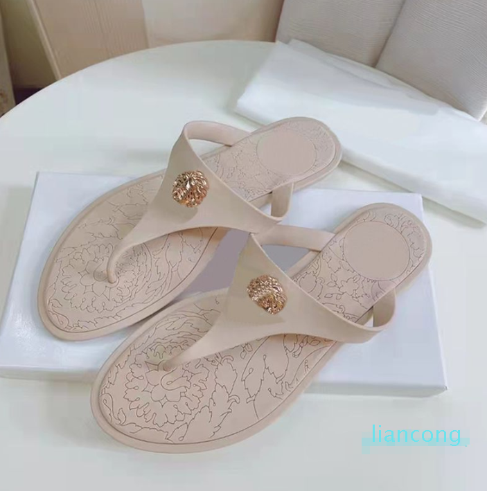 Fashion-Women Slippers Designer Flat Sandals Jelly Slides Beach Flip Flops Fashion Metal Decoration Printing Sole Shoe Waterproof, Color3
Fashion-Women Slippers Designer Flat Sandals Jelly Slides Beach Flip Flops Fashion Metal Decoration Printing Sole Shoe Waterproof, Color3