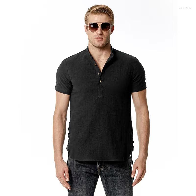 Men' Casual Shirts Vintage Solid Cotton Linen Men' Spring Summer Henry Collar Button Short Sleeve Tops Clothes Men Pullover Shirt, B002
Men' Casual Shirts Vintage Solid Cotton Linen Men' Spring Summer Henry Collar Button Short Sleeve Tops Clothes Men Pullover Shirt, B002