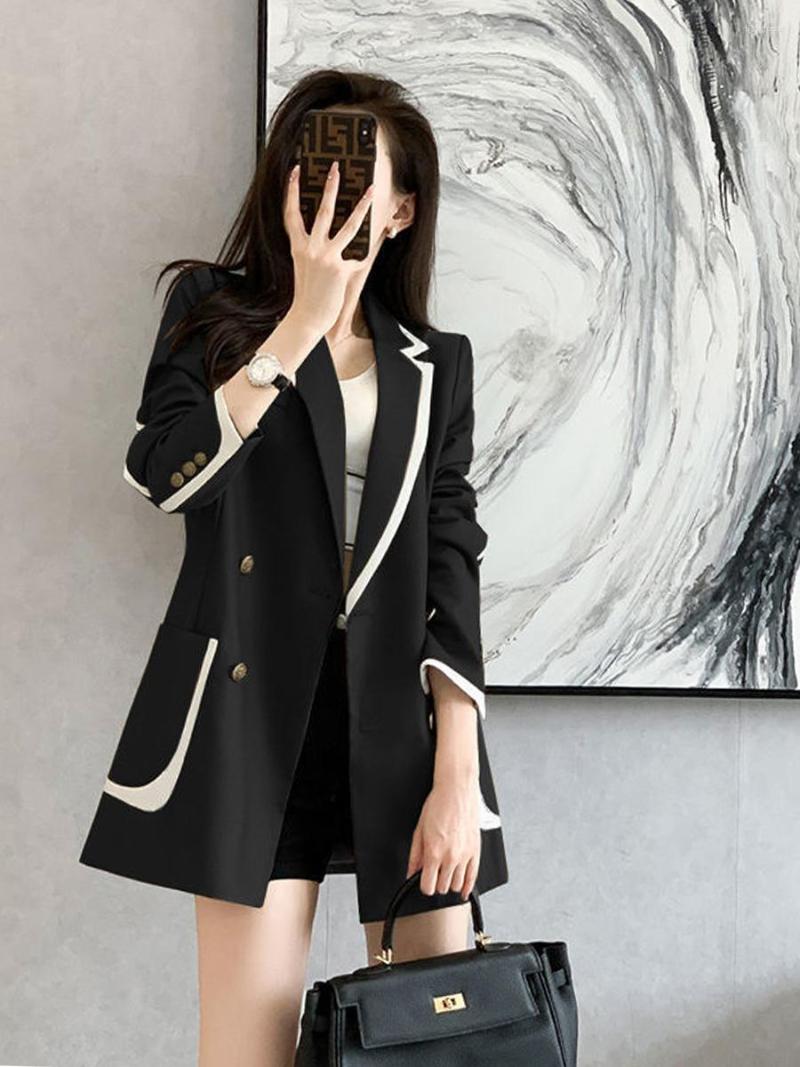 Women's Suits 2023 Casual Slim Thin Patchwork Color Woman Suit Blazers Loose Turn-down Collar Spliced Coat, Black
Women's Suits 2023 Casual Slim Thin Patchwork Color Woman Suit Blazers Loose Turn-down Collar Spliced Coat, Black