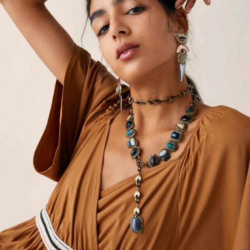 Chains Fashion Necklace For Women Personalized Vintage Jewel-inlaid Alloy Long Double-layer Vacation Party Trend Gifts
Chains Fashion Necklace For Women Personalized Vintage Jewel-inlaid Alloy Long Double-layer Vacation Party Trend Gifts