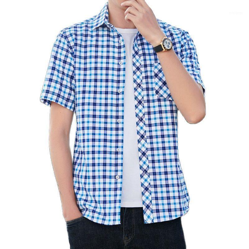 Men's Casual Shirts Summer Short Sleeves Shirt Men Cotton Checked Turn-Down Collar Cardigan Clothes Big Size 5XL, 817
Men's Casual Shirts Summer Short Sleeves Shirt Men Cotton Checked Turn-Down Collar Cardigan Clothes Big Size 5XL, 817