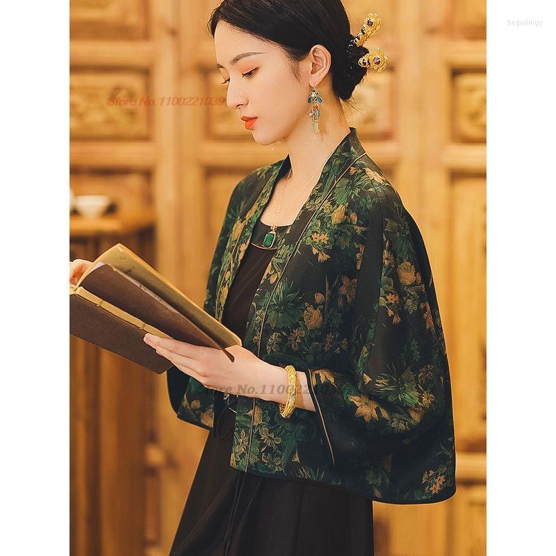 Ethnic Clothing 2023 National Flower Print Cardigan Retro Blouse Women Vintage Tang Suit Chinese Traditional Hanfu Satin
Ethnic Clothing 2023 National Flower Print Cardigan Retro Blouse Women Vintage Tang Suit Chinese Traditional Hanfu Satin