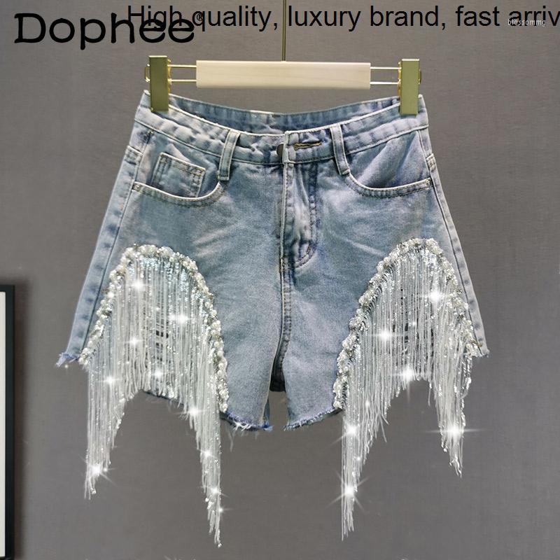 Women' Shorts Summer 2023 Jeans Women Loose Slimming Heavy Beads Sequined Tassel Denim Female Wide-Leg Short Pants, Light blue
Women' Shorts Summer 2023 Jeans Women Loose Slimming Heavy Beads Sequined Tassel Denim Female Wide-Leg Short Pants, Light blue