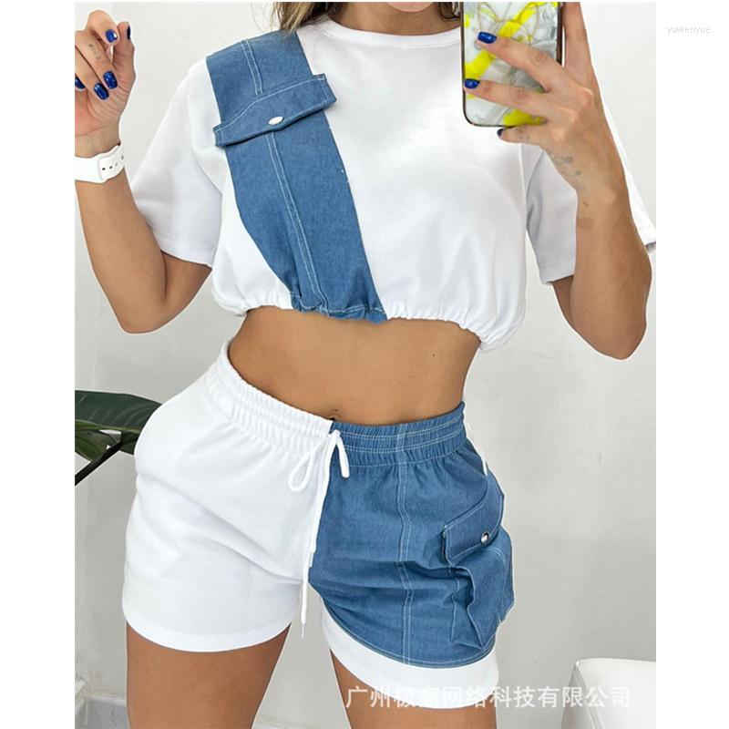 Women' Tracksuits Women Summer Shorts Two Piece Set Outfits Casual Short Sleeve Pocket Top Elastic Clothing Suit Tracksuit Streetwear, Black
Women' Tracksuits Women Summer Shorts Two Piece Set Outfits Casual Short Sleeve Pocket Top Elastic Clothing Suit Tracksuit Streetwear, Black