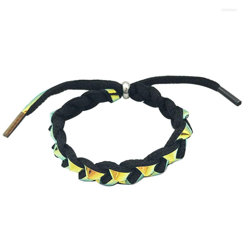 Charm Bracelets HanJing Fluorescent Woven Shoelace Bracelet Luminous Colorful Trendy Handmade Braided Wrap Rope Adjustable Jewelry
Charm Bracelets HanJing Fluorescent Woven Shoelace Bracelet Luminous Colorful Trendy Handmade Braided Wrap Rope Adjustable Jewelry