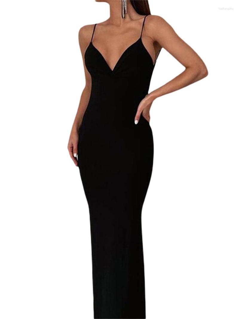 Casual Dresses Women Sling Long Bodycon Dress Sleeveless Backless V-neck Solid Color Slim Fit Summer Party, Black
Casual Dresses Women Sling Long Bodycon Dress Sleeveless Backless V-neck Solid Color Slim Fit Summer Party, Black
