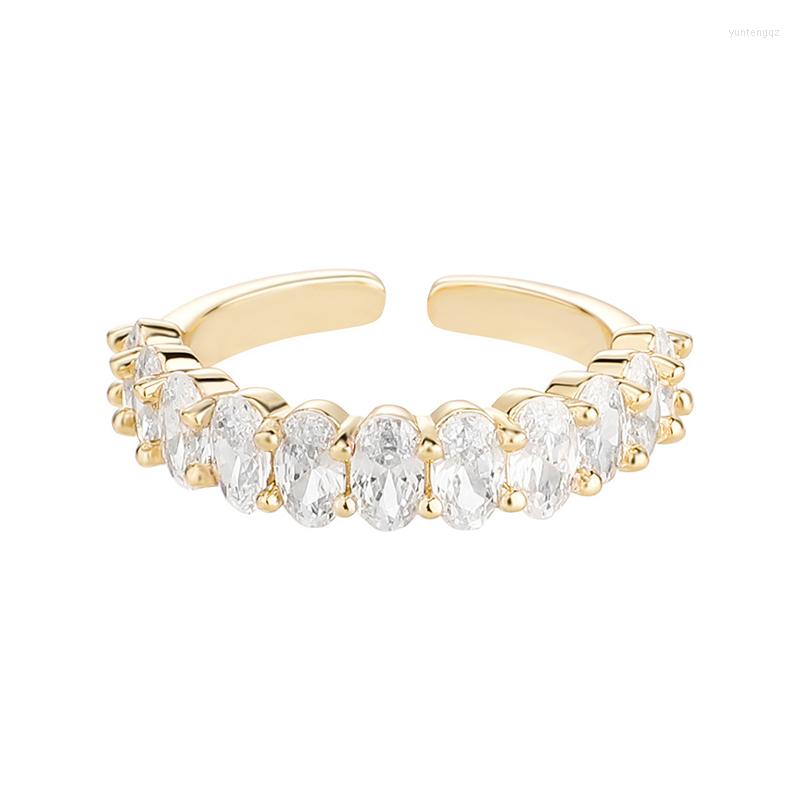 Wedding Rings Couple Jewelry Women Single Layer Oval Cubic Zirconia Ring Gold Plated Open Adjustable Fashion
Wedding Rings Couple Jewelry Women Single Layer Oval Cubic Zirconia Ring Gold Plated Open Adjustable Fashion