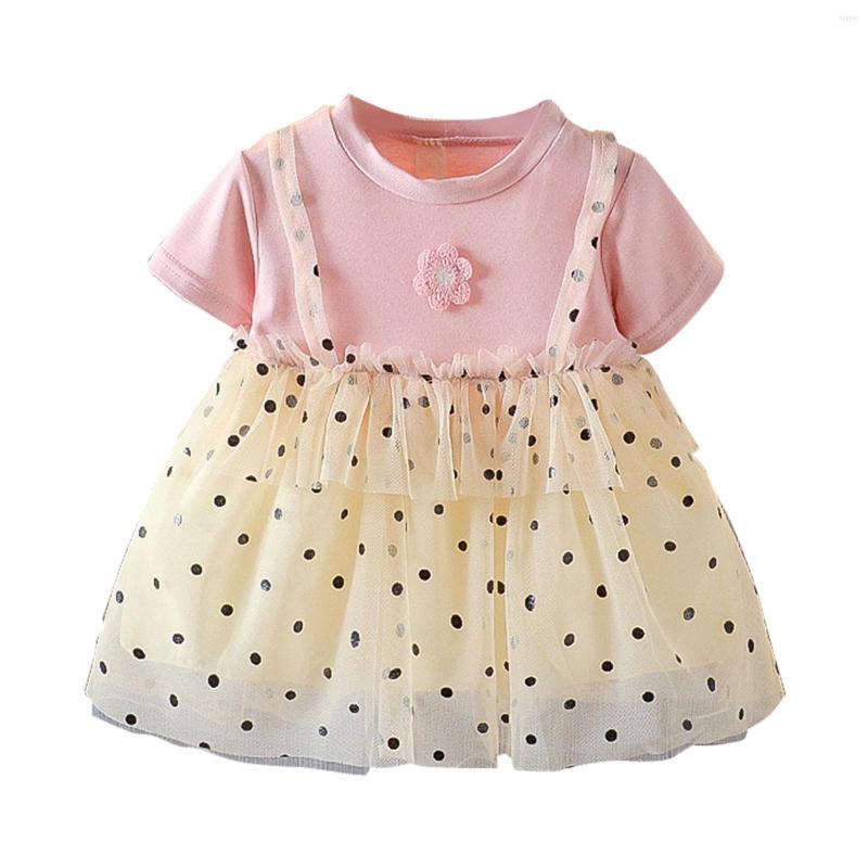 Girl Dresses Summer Polka Dot Flower Mesh Splicing Baby Short Sleeved Princess Dress Sweater Girls, Pink
Girl Dresses Summer Polka Dot Flower Mesh Splicing Baby Short Sleeved Princess Dress Sweater Girls, Pink