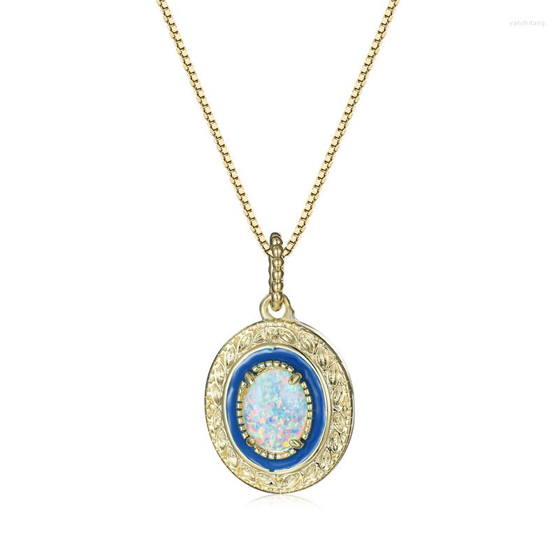 Pendant Necklaces White Fire Opal Bridal Neckalce Classic Oval Stone Necklace Vintage Gold Color Chain For Women Wedding Jewelry
Pendant Necklaces White Fire Opal Bridal Neckalce Classic Oval Stone Necklace Vintage Gold Color Chain For Women Wedding Jewelry