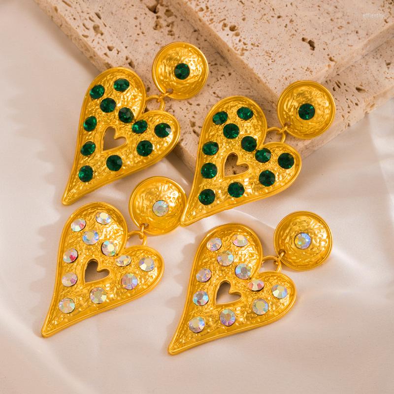 Dangle Earrings Luxury Heart Crystal Drop Earring Women Vintage Ethnic Alloy Fashion Big Green Rhinestone Jewelry Wholesale
Dangle Earrings Luxury Heart Crystal Drop Earring Women Vintage Ethnic Alloy Fashion Big Green Rhinestone Jewelry Wholesale