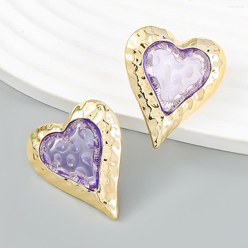 Stud Earrings Ocean Heart Purple Green Earring Women Metal Gold Color Wedding Statement Fashion Party Jewelry Studs
Stud Earrings Ocean Heart Purple Green Earring Women Metal Gold Color Wedding Statement Fashion Party Jewelry Studs
