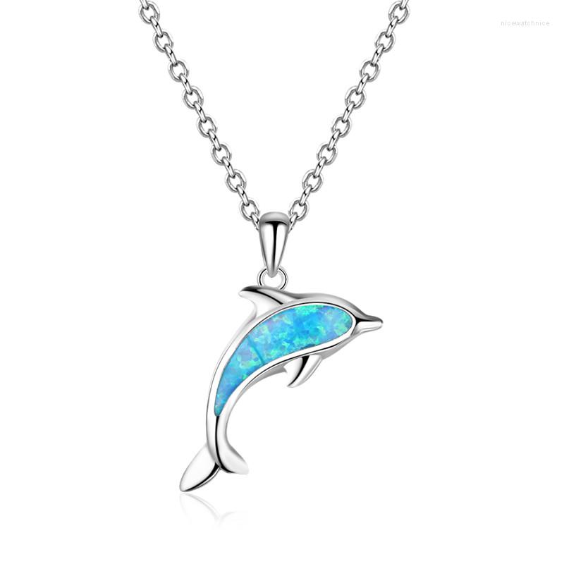 Pendant Necklaces Cute Female Dolphin Necklace Blue Opal Ocean Animal Fashion Silver Color Chain For Women Boho Jewelry
Pendant Necklaces Cute Female Dolphin Necklace Blue Opal Ocean Animal Fashion Silver Color Chain For Women Boho Jewelry