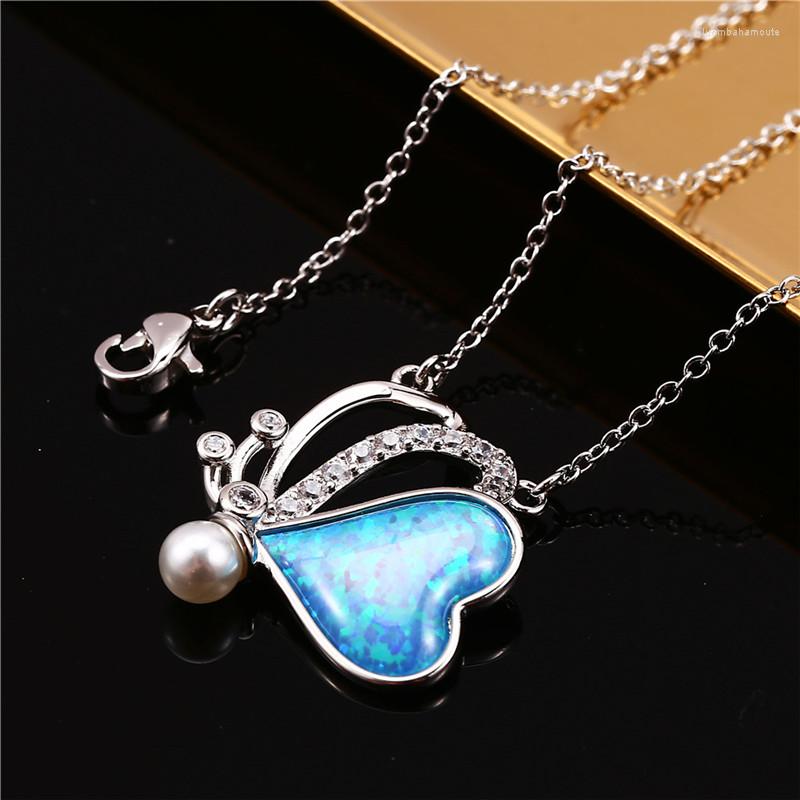 Pendant Necklaces Charm Pearl Butterfly Necklace White Blue Opal Love Heart Rose Gold Silver Color Chain For Women Gift
Pendant Necklaces Charm Pearl Butterfly Necklace White Blue Opal Love Heart Rose Gold Silver Color Chain For Women Gift