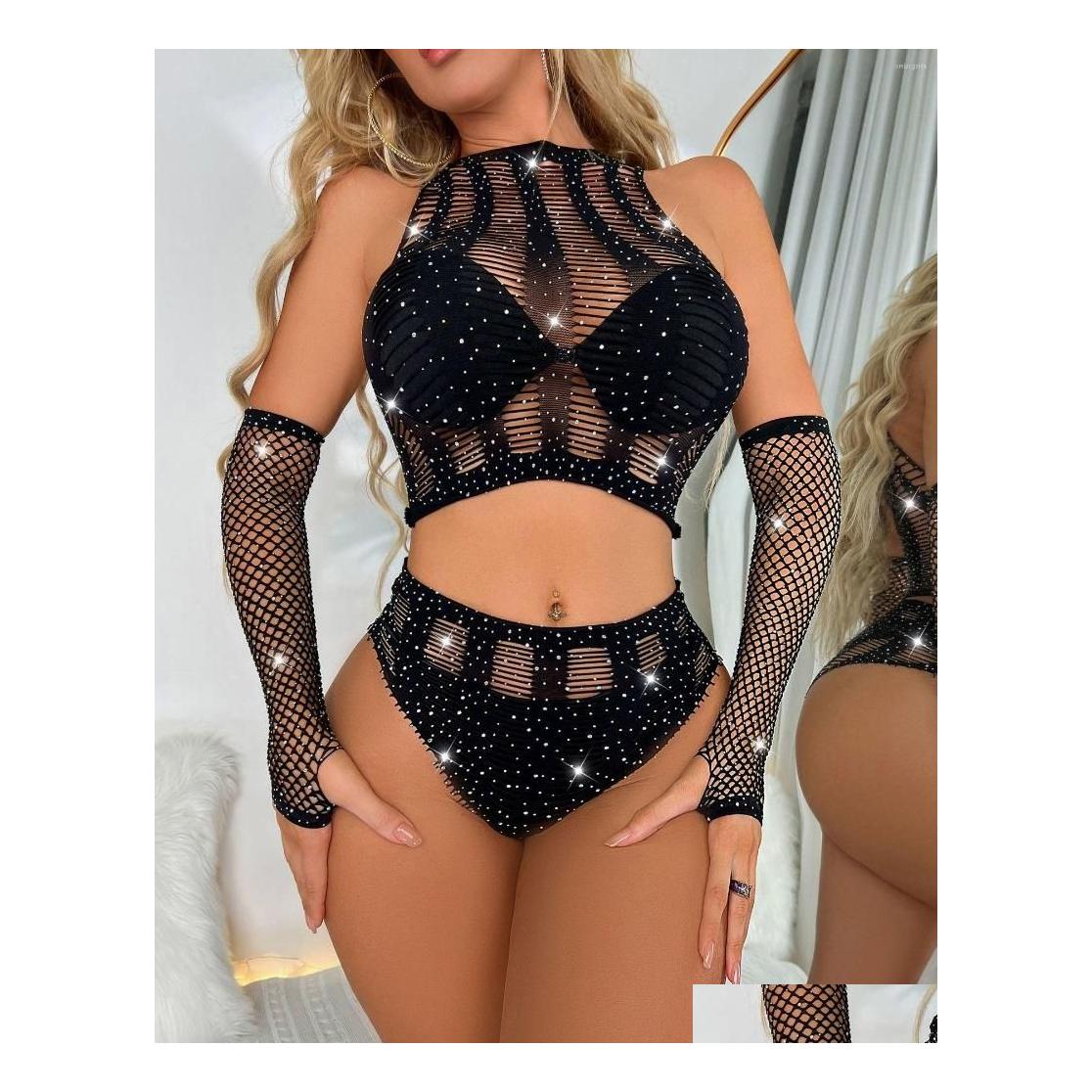 Women'S Tracksuits Womens Sexy Women Fishnet Set Shiny Solid Two Piece Halter Crop Top Shorts 2 Pieces Hollow Out Crochet Drop Deliv Dhnwy, 3 pic
Women'S Tracksuits Womens Sexy Women Fishnet Set Shiny Solid Two Piece Halter Crop Top Shorts 2 Pieces Hollow Out Crochet Drop Deliv Dhnwy, 3 pic