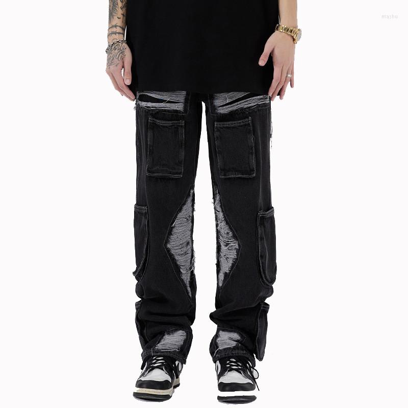 Men' Jeans Men' Hi Street Destroyed Hip Hop Cargo With Pockets Fashion Streetwear Ripped Denim Trousers Loose Fit Y2K Pants, Black
Men' Jeans Men' Hi Street Destroyed Hip Hop Cargo With Pockets Fashion Streetwear Ripped Denim Trousers Loose Fit Y2K Pants, Black