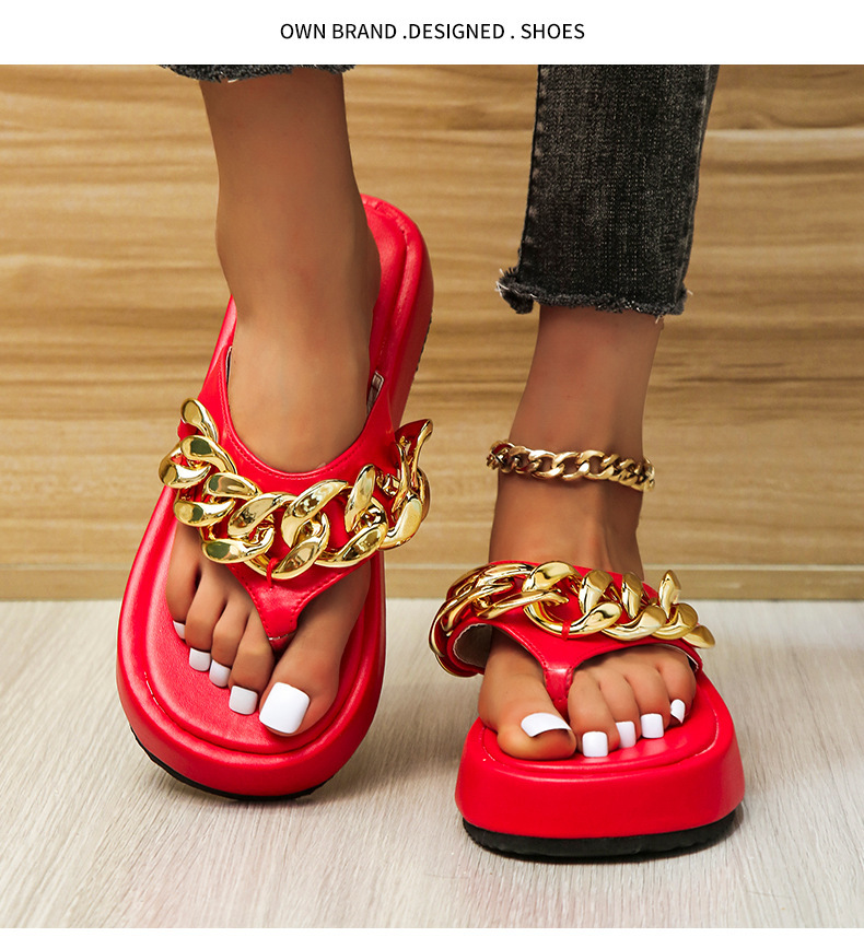 Plus Size Slippers for Women Summer Platform Shoes and Sandals with Chains European and American, White
Plus Size Slippers for Women Summer Platform Shoes and Sandals with Chains European and American, White