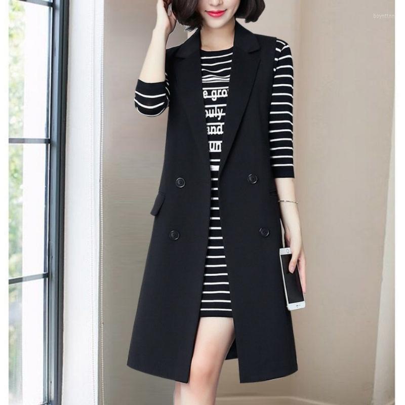 Women's Vests Spring Summer Double Breasted Suit Vest Women Solid Color Sleeveless Korean Streetwear Ladie Long Jacket Coat Q153, Black
Women's Vests Spring Summer Double Breasted Suit Vest Women Solid Color Sleeveless Korean Streetwear Ladie Long Jacket Coat Q153, Black