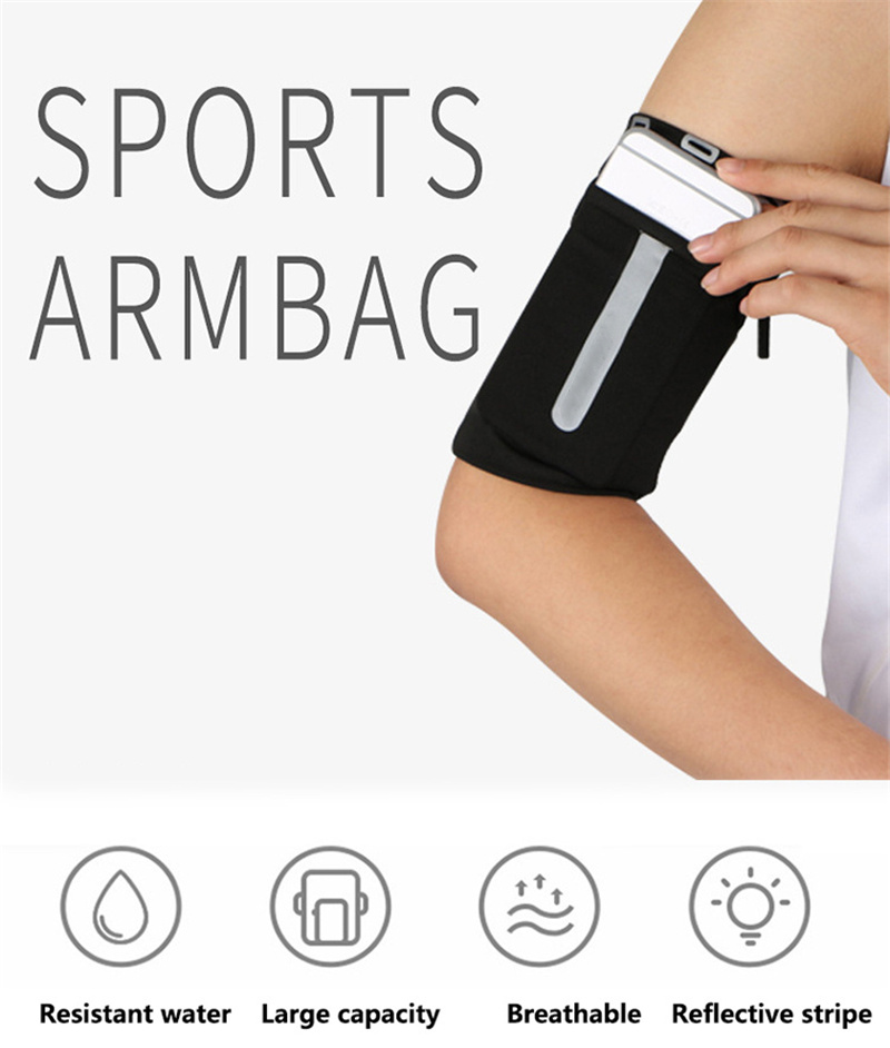 Sports Phone Arm Bags Reflective Cellphone Arm Pouch Fitness Anti-theft Armband Pocket Workout Running Cycling 4-7 inch Mobile Phone Holder