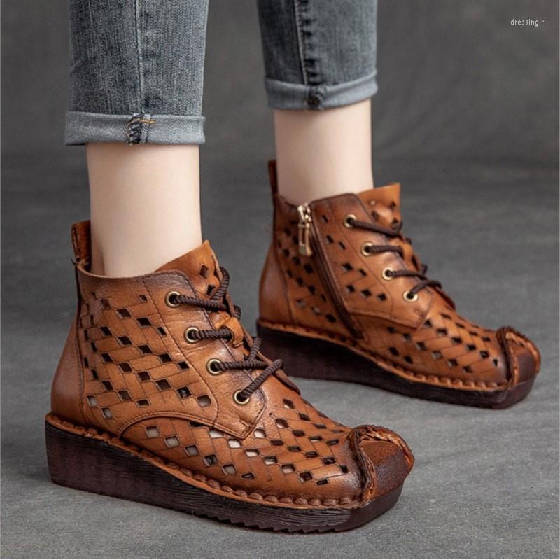 Sandals YourSeason Women Genuine Leather Hollow Out Boots Side Zip Wedge Heel Casual Female Thick Sole Shoes Summer 2023, Brown
Sandals YourSeason Women Genuine Leather Hollow Out Boots Side Zip Wedge Heel Casual Female Thick Sole Shoes Summer 2023, Brown