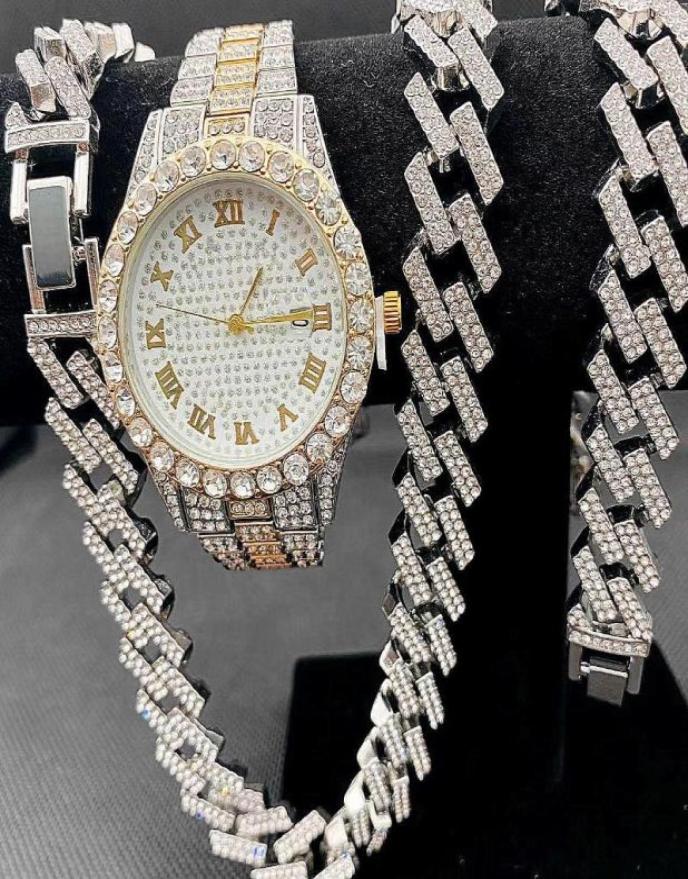 Chains 3PCS Hip Hop Jewelry For Men Women Iced Out Watch Necklaces Bracelet Bling Miama Cuban Choker Diamond Gold Initial Charms2565124
Chains 3PCS Hip Hop Jewelry For Men Women Iced Out Watch Necklaces Bracelet Bling Miama Cuban Choker Diamond Gold Initial Charms2565124