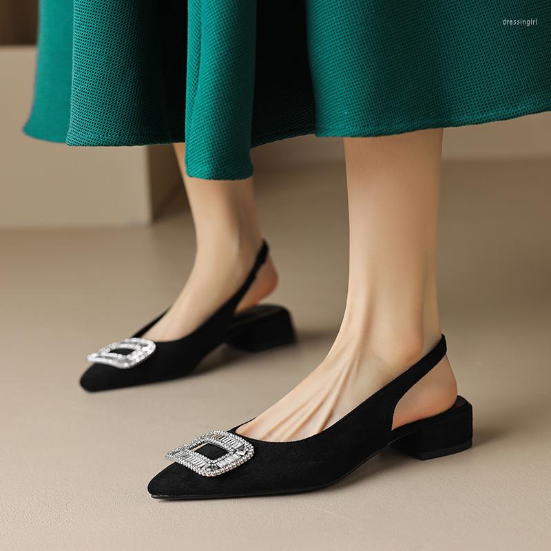 Sandals Fashion Crystal Accessories Back Strap Ladies Pointed Toe Block Thick Low Heels Black Party Shoes For Women Summer 2023
Sandals Fashion Crystal Accessories Back Strap Ladies Pointed Toe Block Thick Low Heels Black Party Shoes For Women Summer 2023