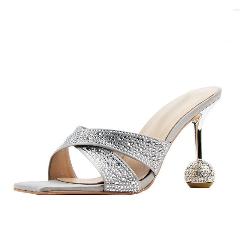 Sandals High-heeled Women's Summer Fashion Rhinestone Stiletto Heel Diamond Crystal Cross Strap Slippers Sexy Party, Silver
Sandals High-heeled Women's Summer Fashion Rhinestone Stiletto Heel Diamond Crystal Cross Strap Slippers Sexy Party, Silver