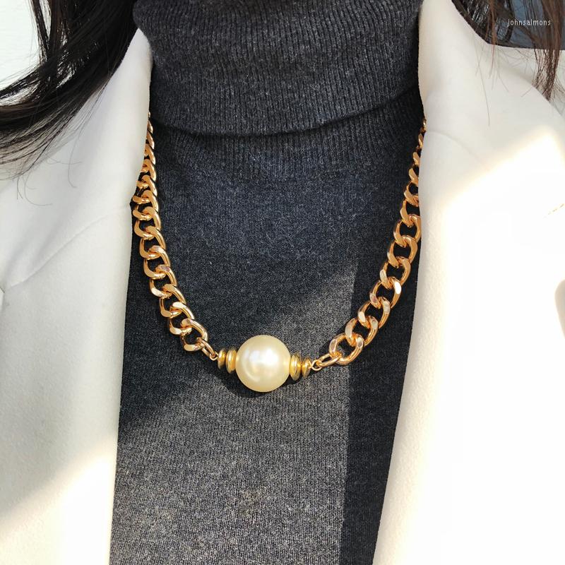 Pendant Necklaces TARCLIY Geometric Thick Chain Round Imitation Pearl Necklace Simple Link Collar Women Punk Party Fashion Jewelry
Pendant Necklaces TARCLIY Geometric Thick Chain Round Imitation Pearl Necklace Simple Link Collar Women Punk Party Fashion Jewelry