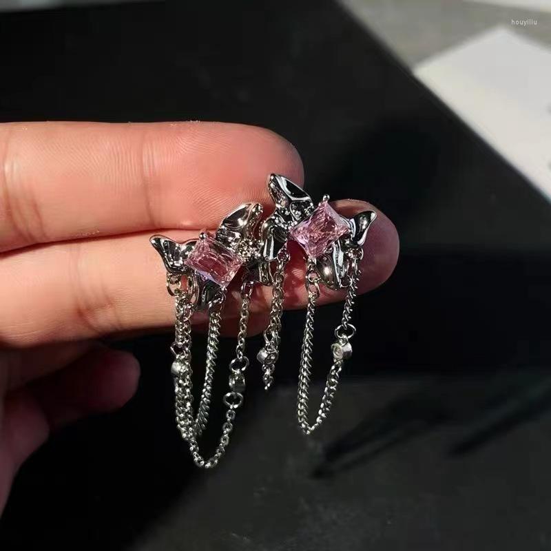 Stud Earrings Irregular Liquid Metal Pink Zircon For Woman Silver Color Long Chain Tassel Beautiful Jewelry Y2k 2023
Stud Earrings Irregular Liquid Metal Pink Zircon For Woman Silver Color Long Chain Tassel Beautiful Jewelry Y2k 2023