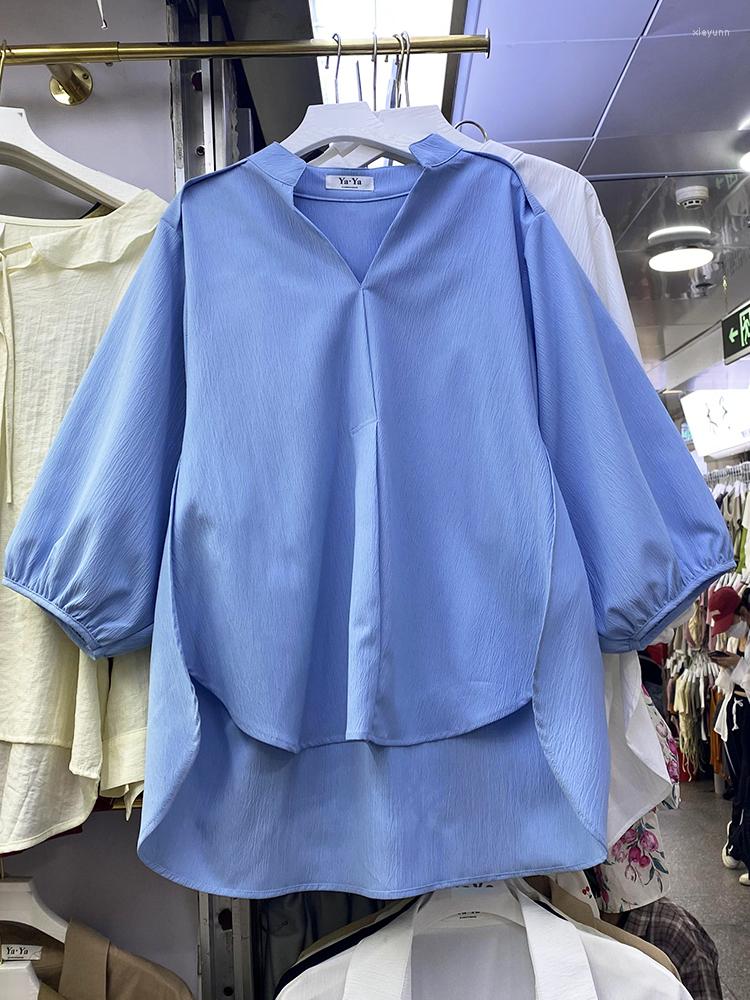 Women's Blouses Korean Casual Half-open Collar All-match Womens Tops Half Sleeve Blusas De Mujer Summer Oversize Shirts For Women Drop, Blue
Women's Blouses Korean Casual Half-open Collar All-match Womens Tops Half Sleeve Blusas De Mujer Summer Oversize Shirts For Women Drop, Blue