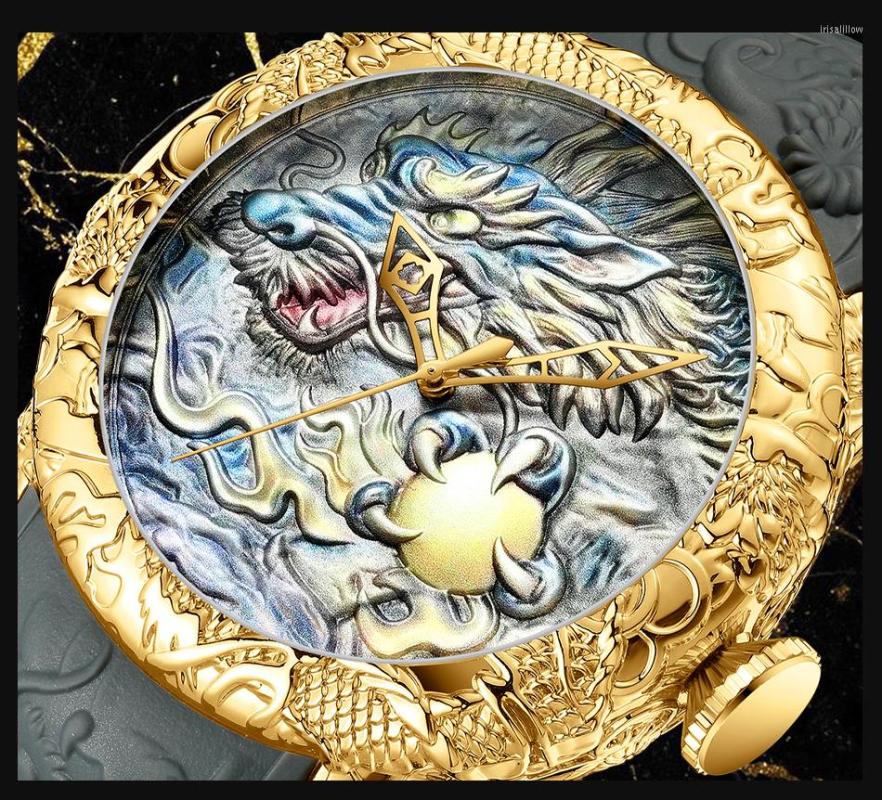 Wristwatches BIDEN Gold Dragon Sculpture Quartz Wrist Watches For Men Relojes Hombre Waterproof Silicone Strap Wristwatch Male Clock
Wristwatches BIDEN Gold Dragon Sculpture Quartz Wrist Watches For Men Relojes Hombre Waterproof Silicone Strap Wristwatch Male Clock