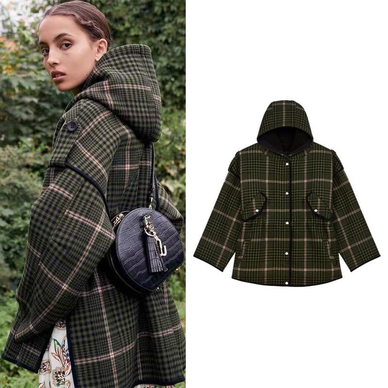 Women' Wool & Blends Method Of Single M Home Maje Hooded Lambs Plaid Coat More Female Ins Winter Cloth, Green
Women' Wool & Blends Method Of Single M Home Maje Hooded Lambs Plaid Coat More Female Ins Winter Cloth, Green