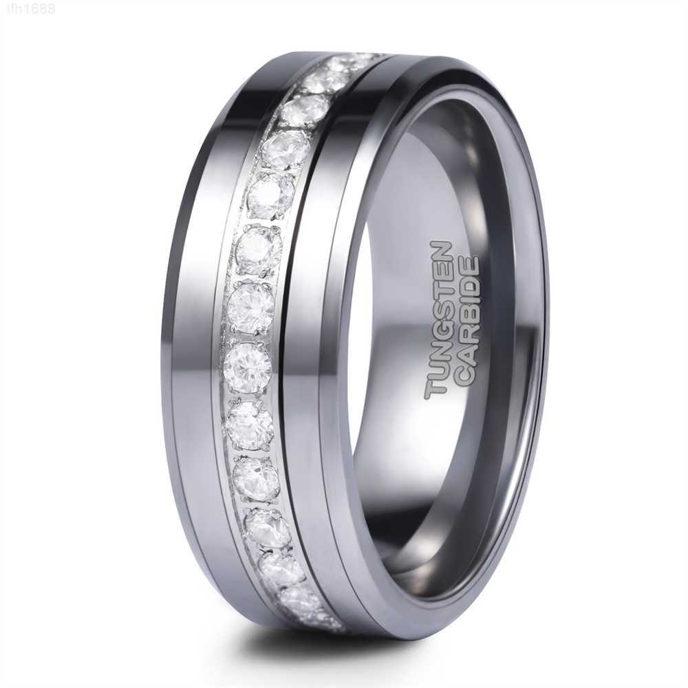 Somen 8mm Silver and Black Cubic Zircon Men Ring Luxury Full Round Diamonds Tungsten Carbide Rings Couple Wedding Bands
Somen 8mm Silver and Black Cubic Zircon Men Ring Luxury Full Round Diamonds Tungsten Carbide Rings Couple Wedding Bands