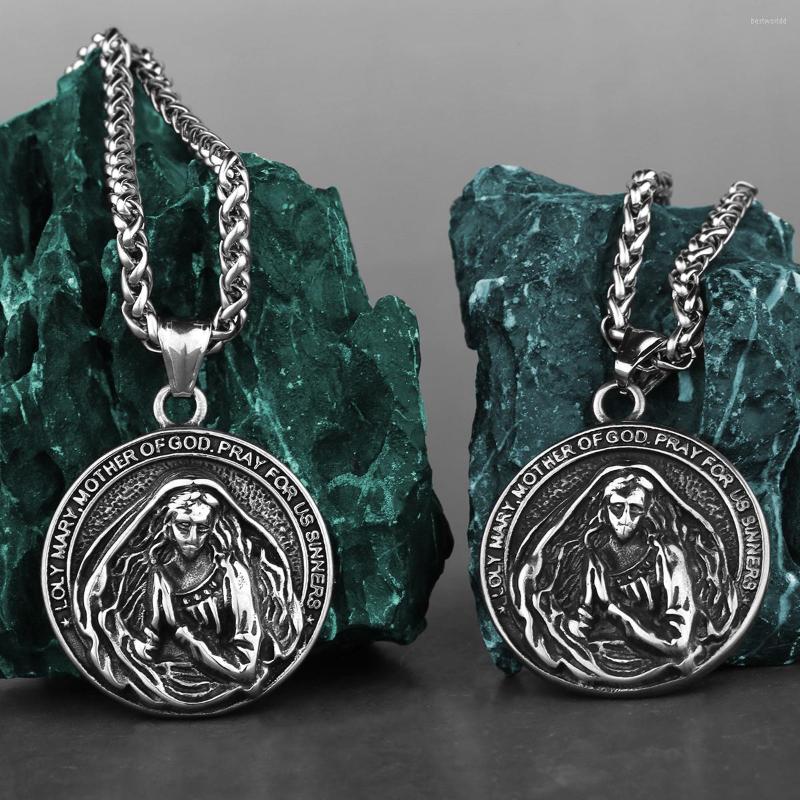 Pendant Necklaces Stainless Steel Virgin Mary Prayer Necklace Men And Women Fashion Hip Hop Religious Believer Christian Jewelry Wholesale
Pendant Necklaces Stainless Steel Virgin Mary Prayer Necklace Men And Women Fashion Hip Hop Religious Believer Christian Jewelry Wholesale