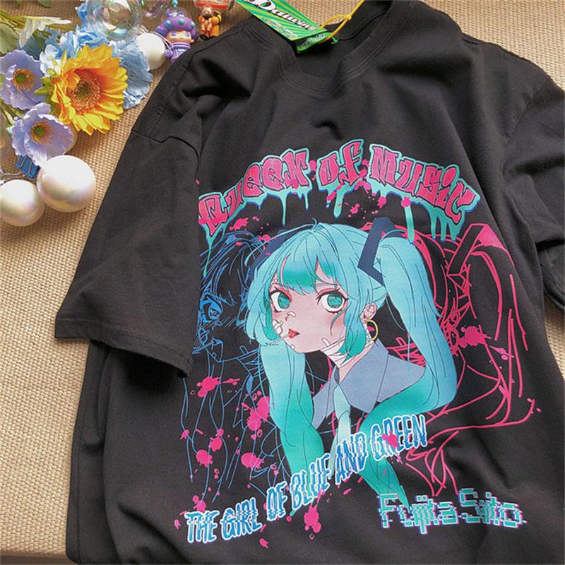 T-Shirt Cotton Anime Tshirt Japanese Oversized tshirt short sleeve pulovers vintage women clothes Fairy grunge Tees Kawaii Girl y2k, Black
T-Shirt Cotton Anime Tshirt Japanese Oversized tshirt short sleeve pulovers vintage women clothes Fairy grunge Tees Kawaii Girl y2k, Black