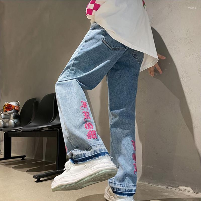 Men's Jeans Streetwear Gothic Lettering Embroidery For Y2k Straight Pants Fashion Baggy Women's 2023 Trend Trousers, Blue
Men's Jeans Streetwear Gothic Lettering Embroidery For Y2k Straight Pants Fashion Baggy Women's 2023 Trend Trousers, Blue