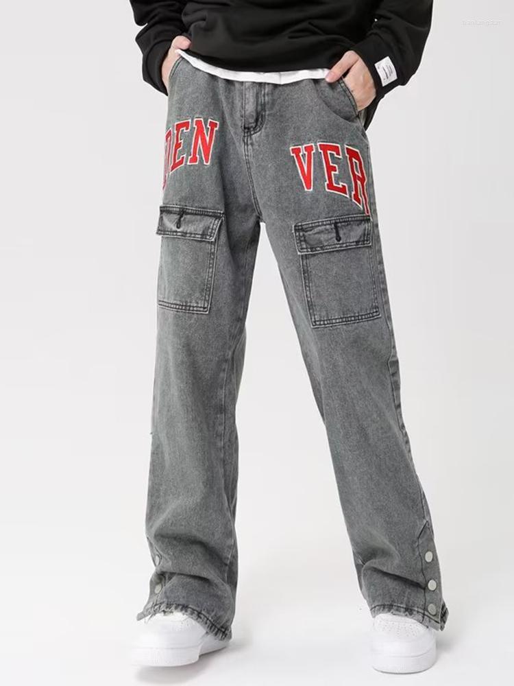 Men's Jeans Y2k Streetwear Jean Male Hiphop Loose Straight Denim Pants Chic Casual Punk Embroidery Button Wide Leg Trousers, Gray
Men's Jeans Y2k Streetwear Jean Male Hiphop Loose Straight Denim Pants Chic Casual Punk Embroidery Button Wide Leg Trousers, Gray