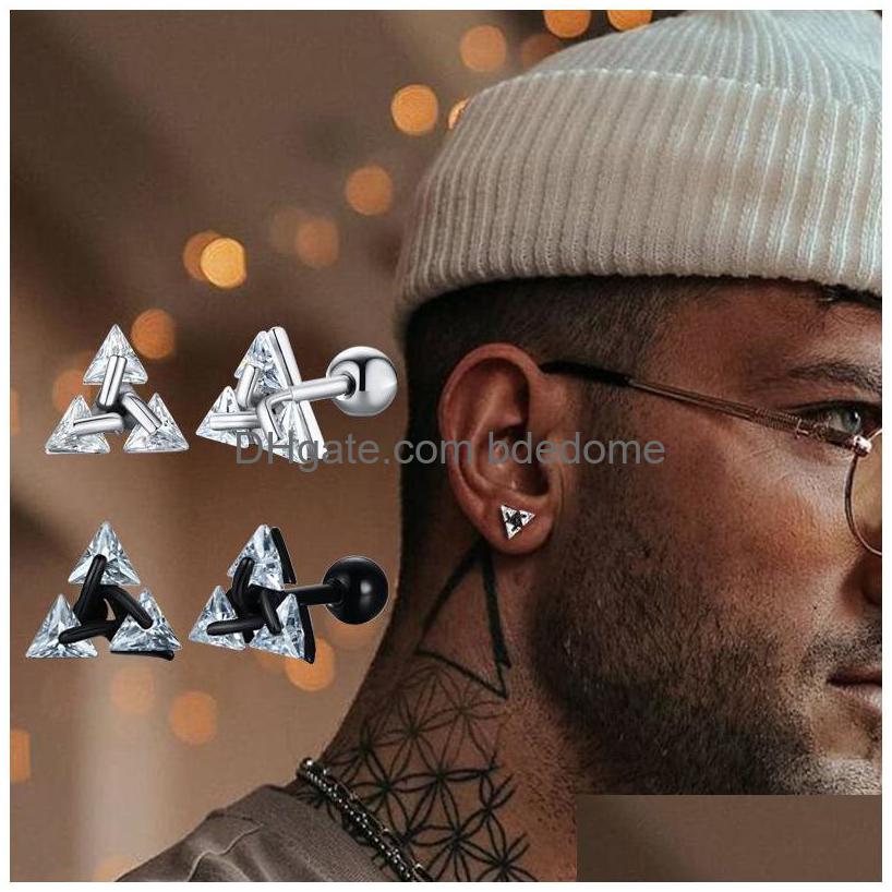 Stud Men Earring Triangle Pierced Crystal Zircon Earrings Stainless Steel Tiny Minimalist Studs For Mens Women Jewelry Drop Delivery Dhsrh
Stud Men Earring Triangle Pierced Crystal Zircon Earrings Stainless Steel Tiny Minimalist Studs For Mens Women Jewelry Drop Delivery Dhsrh