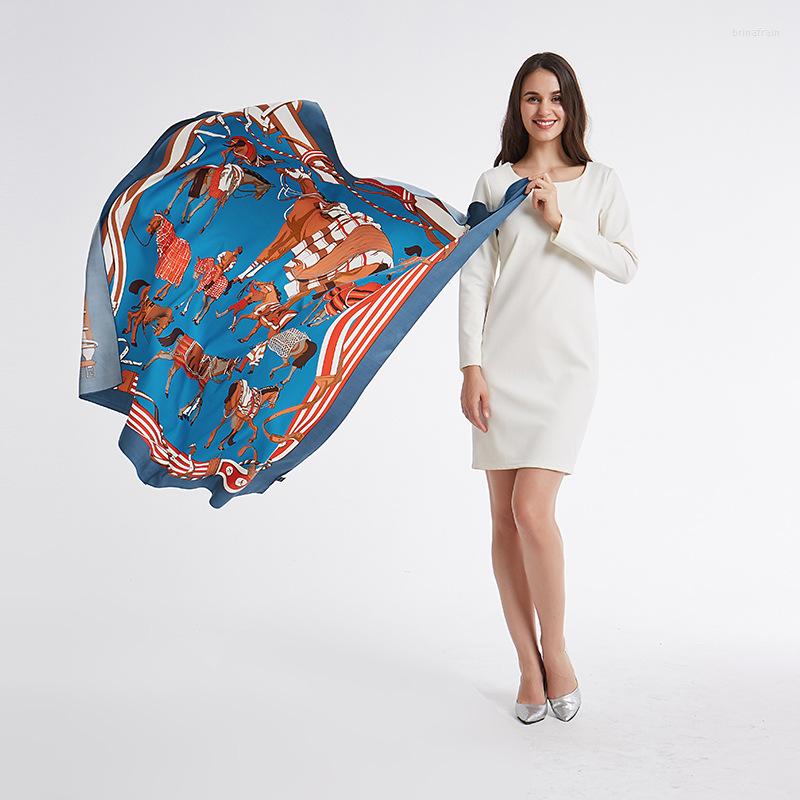 Scarves KOI LEAPING Woman Fashion Silk Scarf Horse Printing 130 Big Square Decoration Gift Headscarf High Quality Shawl
Scarves KOI LEAPING Woman Fashion Silk Scarf Horse Printing 130 Big Square Decoration Gift Headscarf High Quality Shawl