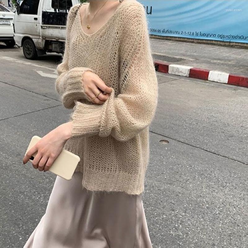 Women' Sweaters Solid Thin Harajuku Women' Sweater Vintage Hollowed Out V-neck Knitted Pullover Girls Loose Sweatshirt Korean Y2k
Women' Sweaters Solid Thin Harajuku Women' Sweater Vintage Hollowed Out V-neck Knitted Pullover Girls Loose Sweatshirt Korean Y2k