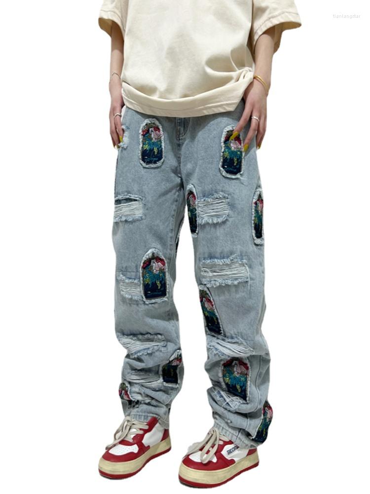 Men's Jeans Fashion Ripped Holes Patchwork Harajuku Embroidery Denim Straight Jean Pants Y2k Trouser Unisex Hip Hop Streetwear, Blue
Men's Jeans Fashion Ripped Holes Patchwork Harajuku Embroidery Denim Straight Jean Pants Y2k Trouser Unisex Hip Hop Streetwear, Blue