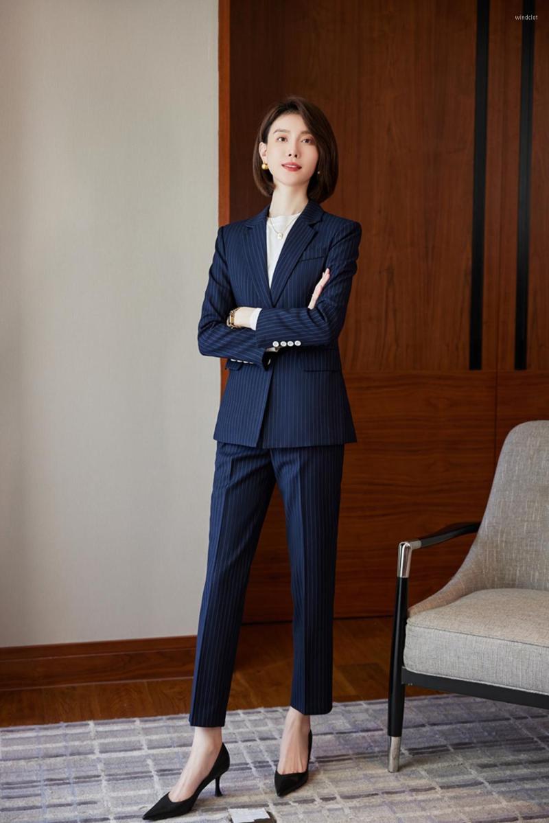 Women's Two Piece Pants Office Ladies Gray Blue Black Striped Formal Pant Suit 2 Blazer Set Women Female Jacket And Trouser For Work, Suit with pants
Women's Two Piece Pants Office Ladies Gray Blue Black Striped Formal Pant Suit 2 Blazer Set Women Female Jacket And Trouser For Work, Suit with pants