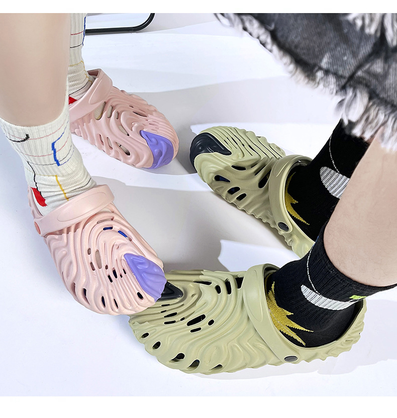 Sandals men women summer cross-border new style hole shoes platform non-slip-feeling casual beach shoes CROS HA6911-1, Pink-purple 
Sandals men women summer cross-border new style hole shoes platform non-slip-feeling casual beach shoes CROS HA6911-1, Pink-purple