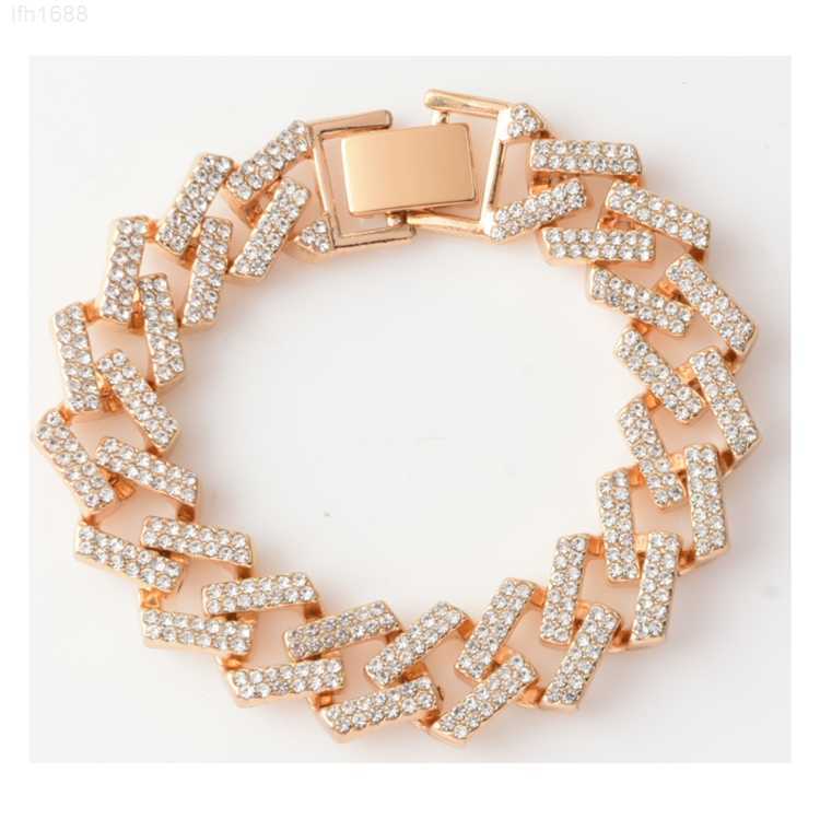 High Quality Cuban Link Chain Bling Rhinestone Luxury Rose Gold Plated Chunky Bracelet Homme for Man
High Quality Cuban Link Chain Bling Rhinestone Luxury Rose Gold Plated Chunky Bracelet Homme for Man