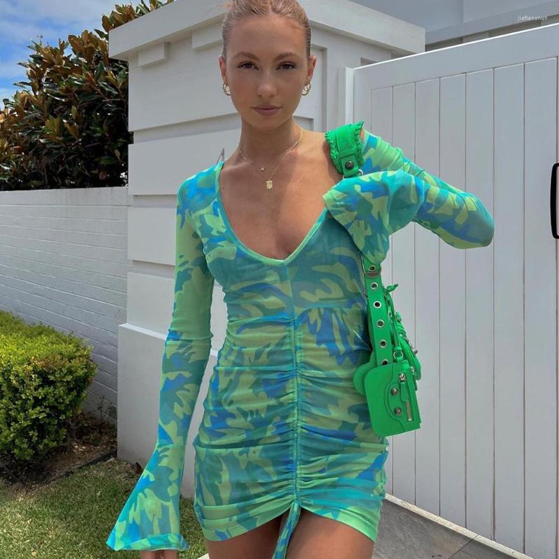 Casual Dresses UVRCOS Printing Drawstring Lace Mini Long Sleeves Dress Women Fashion 2023 Spring Party Club Bodycon Outfits, Green
Casual Dresses UVRCOS Printing Drawstring Lace Mini Long Sleeves Dress Women Fashion 2023 Spring Party Club Bodycon Outfits, Green