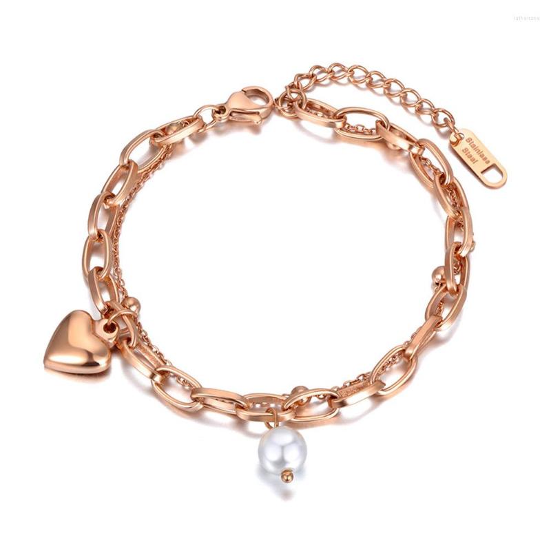 Charm Bracelets 316L Stainless Steel White Pearl Chain & Link For Women Double Layer Bohemia Heart Bracelet B20237
Charm Bracelets 316L Stainless Steel White Pearl Chain & Link For Women Double Layer Bohemia Heart Bracelet B20237