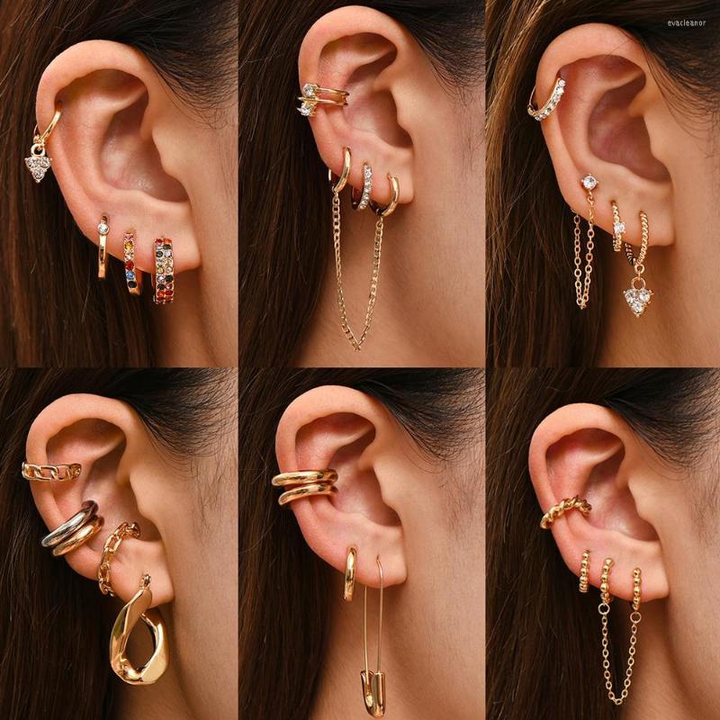 Hoop Earrings 4pcs/set Vintage Rock Twist Heart Cartilage Ear Cuff With Long Chain Zircon Women Punk Piercing Huggie Jewelry
Hoop Earrings 4pcs/set Vintage Rock Twist Heart Cartilage Ear Cuff With Long Chain Zircon Women Punk Piercing Huggie Jewelry